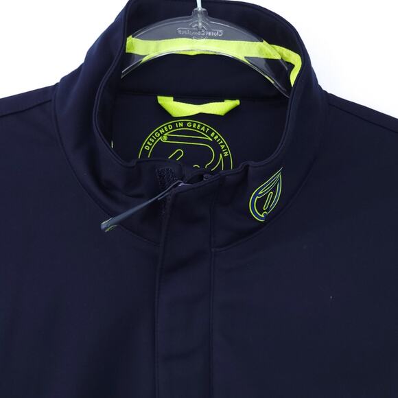 Ian Poulter Golf Vest Jacket Zip Up Men Small Navy Blue, Yellow, Sleeveless - Picture 3 of 5